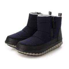 防水 防滑 防寒 抗菌防臭 ジップアップ ナイロン ショートブーツ NAVY
