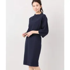 ★新品タグ付未使用/SIMPLICITE/ カシミヤ & コットン ニット ワンピース /ネイビー/シンプリシテェ B.C STOCK