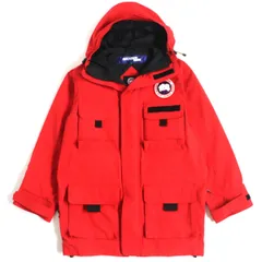 【ドンドン見直し】極美品▼カナダグース×ジャンヤワタナベ 4181MJW ロゴワッペン付き ジップパーカー/マウンテンパーカー 赤 S/P メンズ カナダ製 正規品のサムネイル