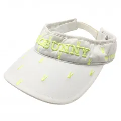 ジャックバニー サンバイザー 白×蛍光グリーン ロゴ刺しゅう FR  ゴルフウェア Jack Bunny