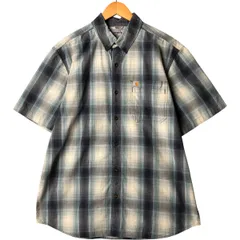 古着 カーハート Carhartt RELAXED FIT オンブレチェック ボタンダウン 半袖 ワークシャツ メンズL相当/eaa567919