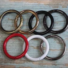 【2個セット】丸カラビナ外径50mm サークルカラビナ/丸カン 7色展開 アクセサリー部品　キーリング/キーホルダー srk15【makuzo shop】