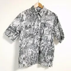 #snc ディーゼル DIESEL シャツ M 黒 白 半袖 総柄 メンズ [811581]のサムネイル