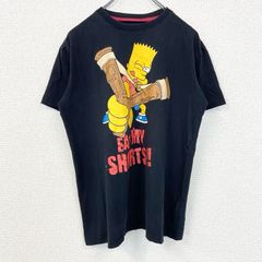 古着 used　SIMPSONS　シンプソンズ　半袖キャラクタープリントTシャツ　クルーネック　黒　ブラック　カジュアルデザイン