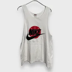 ☆90ｓ☆NIKE☆USA製☆銀タグ☆タンクトップ☆ロゴ☆バスケタンク☆白☆L☆F24M