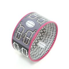 エルメス エマイユ BOUCLERIE MODERNE モダンなバックル エナメルブレスレット エクストララージ S【中古】