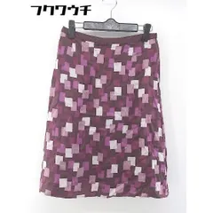 ◇ NEWYORKER ニューヨーカー 総柄 膝下丈 フレア スカート サイズ64-91 パープル系 レディース 【中古】 【1105260013803】