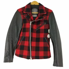 ウールリッチ WOOLRICH カウレザー ウールチェック ダブルライダース メンズ JPN：M のサムネイル