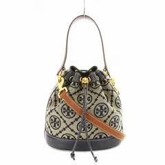 トリーバーチ TORY BURCH Tモノグラム ジャカード バケットバッグ 79487 ショルダーバッグ ハンドバッグ 巾着 ロゴ トニーネイビー /KU