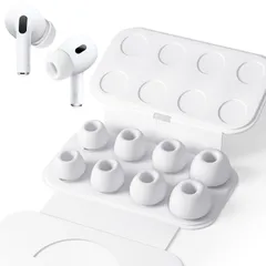 【新着商品】Pro Pro Airpods ソフトシリコン 滑り止め 交換用イヤーチップ ノイズリダクションホール付き 各1ペア) (XS/S/M/Lサイズ 日本語説明書付き 第1/2世代対応 AirPods Seltureone【4組】イヤーピース