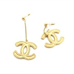 CHANEL シャネル ココマークゴールドピアス ヴィンテージ加工 美品