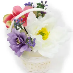 髪飾り 成人式 振袖 袴 ４点セット 白 紫 紅 花籠 大人 浴衣 かんざし 簪 卒業式 フォーマル 結婚式 花飾り ブライダル 手作り W38 W303-286 髪飾り 紫 紅色 n804　WSi