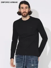EMPORIO ARMANI (エンポリオアルマーニ) ワンポイントロゴ クルーネック 長袖 Tシャツ EA8N1TR11JRGZ ブランド メンズ 男性 トップス (ブラック)のサムネイル