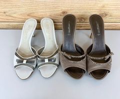 LOUIS VUITTON ルイヴィトン ミュール リボン スパンコール  37  23.5㎝　36　1/2  23.0cm　２点セット