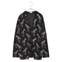 SAINT LAURENT PARIS (サンローランパリ) モヘヤ混 ピストル 総柄 ニット カーディガンブラック 364610 Y1MM2のサムネイル