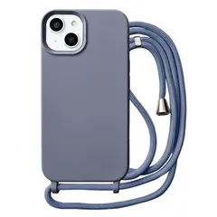 【特価セール】MINTY iPhone13 mini ケース ショルダーストラップ付き シリコン ウィスタリアネイビー