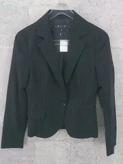 ◇ INDIVI インディヴィ ストライプ 長袖 ジャケット サイズ05 ブラック レディース  【1002800773206】