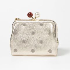 ♥♧♢♤perche 桜スタッズアクリル玉がま口長財布 ゴールド - メルカリ