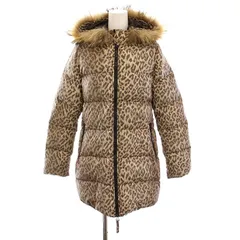 デュベティカ DUVETICA Kappa T ダウンジャケット ダウンコート レオパード ヒョウ柄 ファー フード付き アウター 40 ベージュ 茶 /YM ■GY04 ■MT
