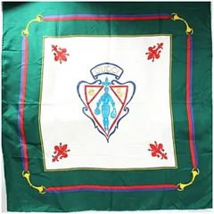 グッチ スカーフ ヴィンテージ ホワイト×グリーン 中古 ABランク