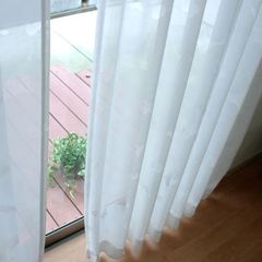 【抗菌・防臭】大きな花柄 レースカーテン　 巾100cm×丈176cm　2枚組