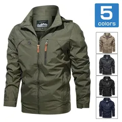 ミリタリージャケット マウンテンパーカー ジップアップ メンズ パーカー 防風 ジャケット ブルゾン 立ち襟 フード着脱可能naduo03