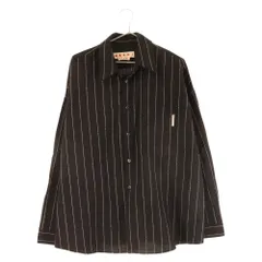MARNI (マルニ) 22SS TROPICAL WOOL FRESCO SHIRT トロピカルウールチョークストライプ長袖シャツ CUMU0061U0 UTW951 ブラックのサムネイル