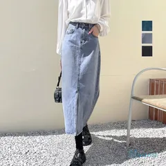 デニムスカート スリット タイトスカート 。可   vii3x114575