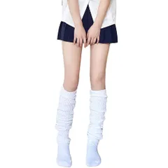 [FUPUONE] ルーズソックス JK ホワイト 選べる長さ ギャル 制服 コスプレ 厚手 (120cm) [2XL]