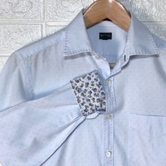 ポールスミスロンドン　ブルー　ドット　花柄　長袖シャツ