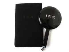 M26828 新品未使用 Christian Dior ディオール キルティング 手鏡 ハンドミラー 非売品 ノベルティ ブラック×シルバー 黒 ケース付き