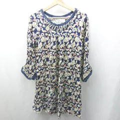 ◇ Θ ブランド不明 柄入り 長袖 ミニ丈 ワンピース サイズ表記なし マルチカラー レディース E  【1506230030491】