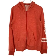 古着 レディースS adidas neo/アディダスネオ スウェット フード ジャケット パーカー ジップ トレーニングウェア オレンジ AP4733 gl00106