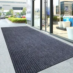 【在庫処分】AYO 玄関マット ドアマット 泥落としマット フロアマット マット キッチンマット タイルカーペット 床マット 吸水 丸洗い 屋内 屋外 業務用 防音 家庭用 滑り止め付きオフィス用品 (80×120cm, グレー)