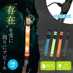LED ストラップ USB 2本セット USB充電式 充電式 光る 4色選べる ランニング ランニング 反射 夜 夜間 ジョギング 散歩 ウォーキング 安全 マーカー リフレクター 発光 自転車 バイク 子供 交通安全 暗闇 軽い