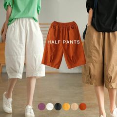 ワイドパンツ ガウチョ ハーフパンツ ショートパンツ パンツ ひざ丈 5分丈 レディース かわいい 可愛い ボトムス 大きいサイズ カジュアル ボトムス