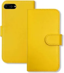 【訳アリ】iPhone7 Plus iPhone8 Plus アイフォン7/8プラス 対応 手帳型 無地 イエロー ケース ダイアリータイプ 横開き カード収納 フリップ カバー