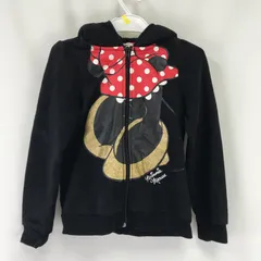 H&M　Disney★ミニーマウス/パーカー【キッズ110-130程度/6-8Y/黒/black】裏起毛/Tops/hoodie/jacket◆BJ075-a