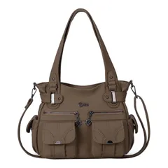 茶色(5739) [KL928] ハンドバッグ レディース ショルダーバッグ 斜めがけバッグ PU 人気 3way 大容量 トートバッグ A4対応 斜め掛け 手提げ 通勤カバン (茶色(5739))