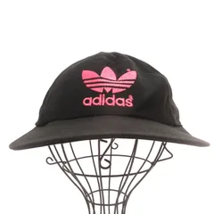 アディダス adidas ヴィンテージ 80s～90s デサント製 トレフォイルロゴキャップ 帽子 スナップバック 黒 ブラック Sサイズ