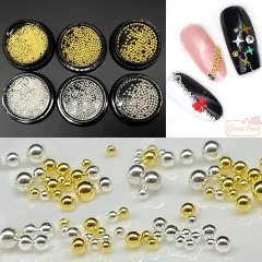 レジン 封入 パーツ 素材 メタルボール 穴なし 丸玉 粒 ゴールド シルバー 金 銀 レジンクラフト ネイル デコ アクセサリーパーツ 1mm 1.5mm 2mm rp-297 GreenRoseYumiのサムネイル