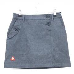 【美品】ルコック スカート ダークグレー シャンブレー調生地 内側インナーパンツ  レディース 7(S) ゴルフウェア le coq sportif