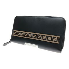 美品✨フェンディ ダイアゴナル ズッカ 長財布 レザー FF柄