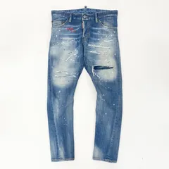 21i29 《美品》DSQUARED2 ディースクエアード Sexy Twist Jean セクシーツイスト デニムパンツ ボトムス ヴィテージ加工 S71LB1028 S30342 46サイズ ネイビー メンズu02t