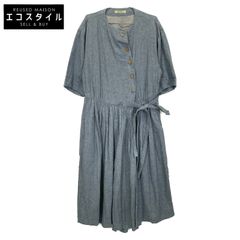 REGULATION Yohji Yamamoto レギュレーション ヨウジヤマモト 22AW ﾌﾞﾙｰ ﾘﾈﾝ×ｺｯﾄﾝ ﾊｰﾌﾎﾞﾀﾝﾜﾝﾋﾟｰｽ 2