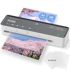 【特価商品】ラミネーター 機械 A4対応 bonsaii ラミネートフィルム 5枚付き 100μm対応 コンパクト 波打ち防止 気泡なし 連続作業可能 簡単操作 軽量 家庭用 L421-A