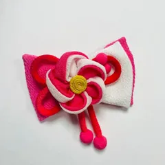 ME-A-28【新品】成人式 振袖 髪飾り 花 振袖用 つまみ細工 リボン コーム ヘア コサージュ 和装 アクセサリー  赤 ピンク 桃色  / 前撮り 七五三 753 浴衣 袴 入学式 卒業式 結婚式 ブライダル 披露宴 和風 洋風