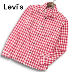 【新品 未使用】 Levi's リーバイス 50323-0003 通年 長袖 ギンガムチェック ウエスタン シャツ Sz.S メンズ 赤 白