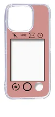 【新品未使用】iPhone15 Pro アイフォン15プロ クリア ハードケース (ピンク) カメラアプリ風 フォトフレーム くすみカラー カバー スマホケース cl-ip15pro-414