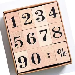 Life2キク 数字スタンプ 木製ゴム印セット 木製数字スタンプ 木製スタンプ 木製ゴムシール 木製スタンプセット クラフトカード木製数字スタンプ 数字ハンコ 番号スタンプ 木製ゴムスタンプ( 木の色,  小さい)